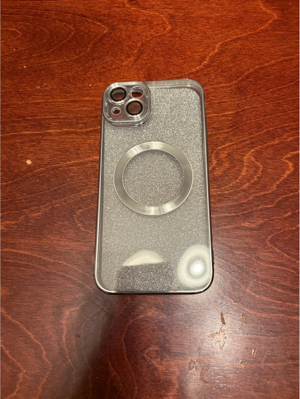 Clear Glitter Magnetic iPhone Case with Removable Backplate